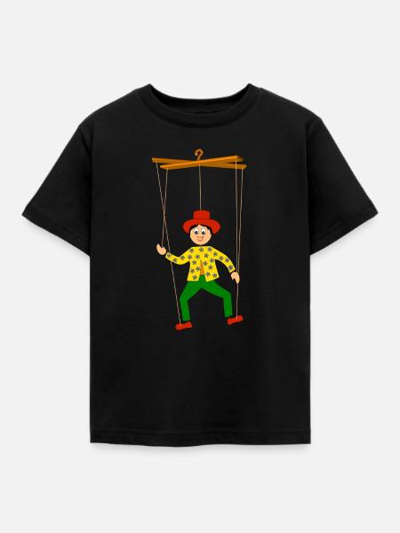 kinder marionette lustig - Kinder T-Shirt - Schwarz