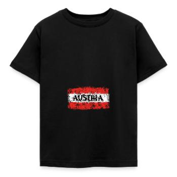 austria | austrian flag destroyed - Kids' T-Shirt - black - Front - AI Model Kid Female (0cm)
