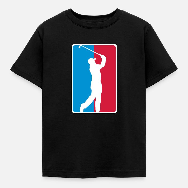 Golf Silhouette Logo - Kinder T-Shirt - Schwarz