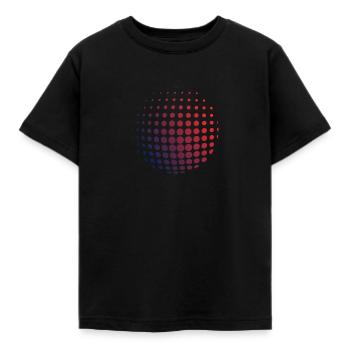 Buntes Globus Logo: Kreise in Kugeloptik, blau-rot - Kinder T-Shirt - Schwarz - Vorne - AI Model Kid Female (0cm)