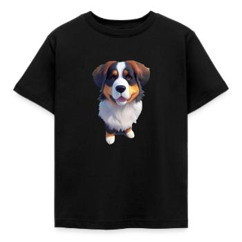 Australian Shepherd Hund - Australian Shepherd - Kinder T-Shirt - Schwarz - Vorne - AI Model Kid Female (0cm)