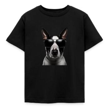 Bull Terrier Cool - Bull Terrier Dog - Kids' T-Shirt - black - Front - AI Model Kid Female (0cm)