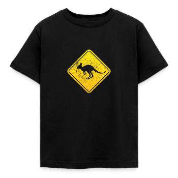 Beware Of Kangaroos - Kids' T-Shirt - black - Front - AI Model Kid Female (0cm)