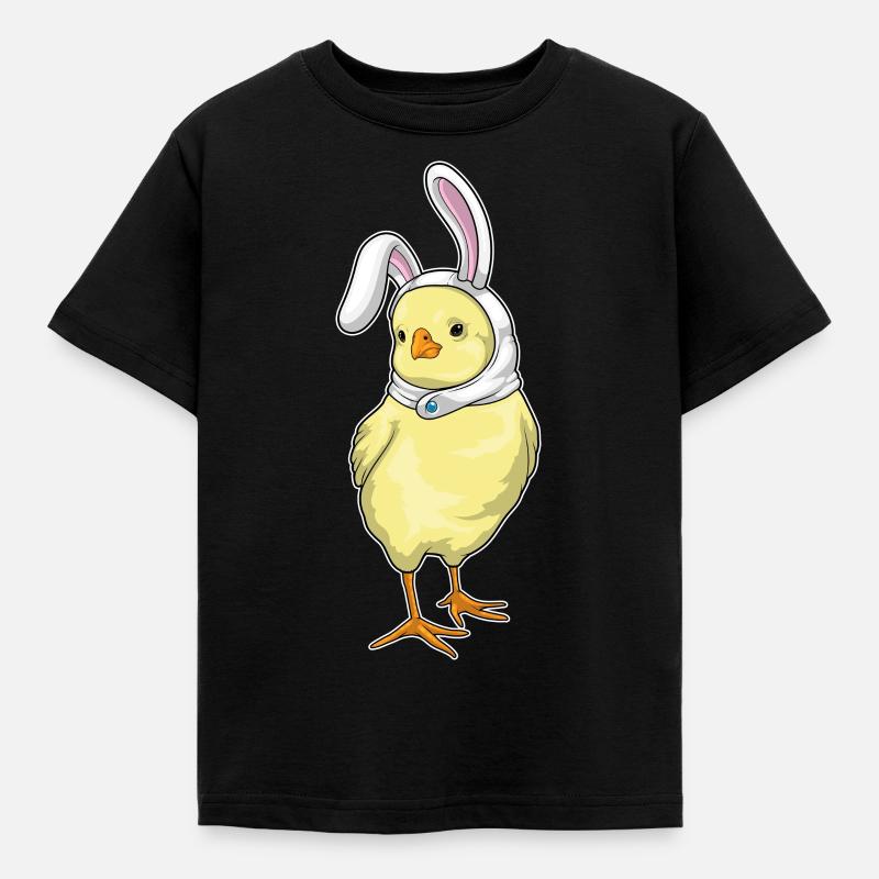 Chick Bunny Easter - Kids' T-Shirt - black