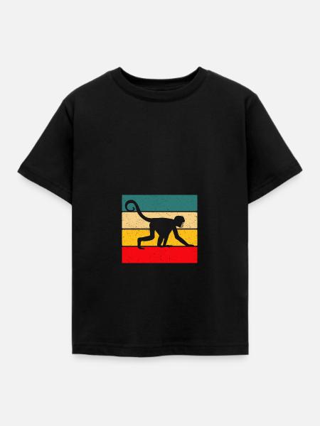 Affe - Kinder T-Shirt - Schwarz