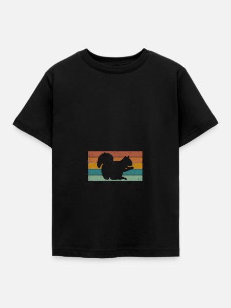 Eichhörnchen - Kinder T-Shirt - Schwarz