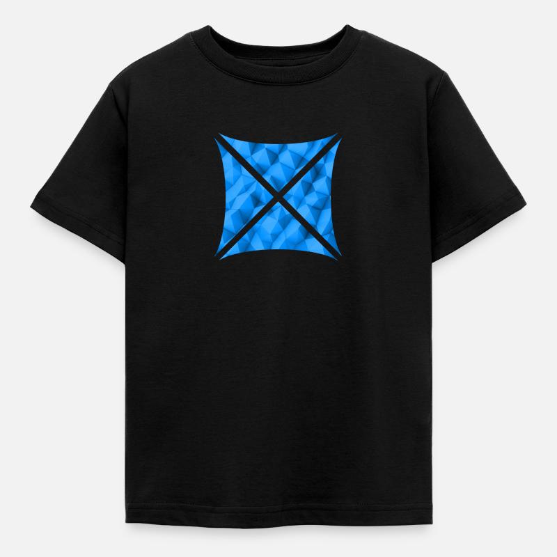 Conception de polygone abstrait bleu - T-shirt Enfant - noir