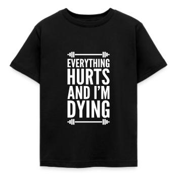 Alles tut weh und ich sterbe - Kinder T-Shirt - Schwarz - Vorne - AI Model Kid Female (0cm)