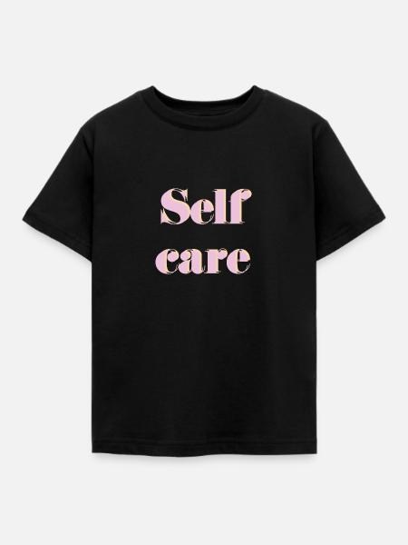Selfcare - Kinder T-Shirt - Schwarz