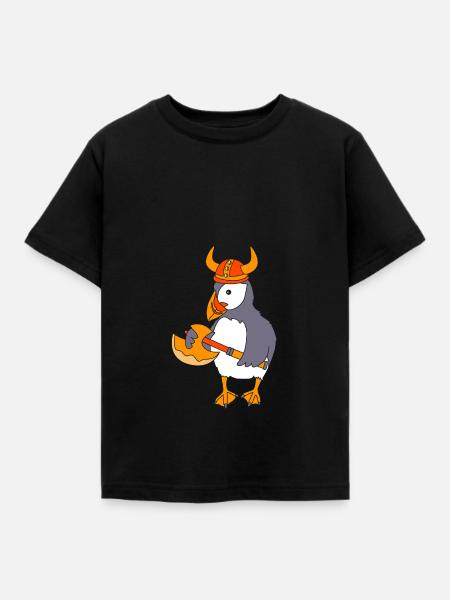 Papageientaucher Puffin - Kinder T-Shirt - Schwarz