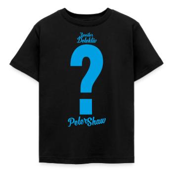 Die Drei ??? Peter Shaw Kostüm - Kinder T-Shirt - Schwarz - Vorne - AI Model Kid Female (0cm)