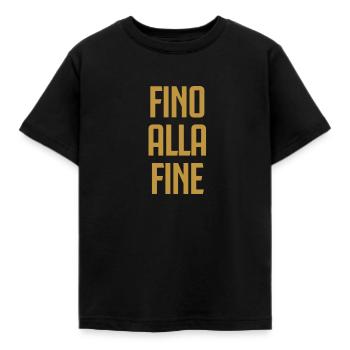 FINO ALLA FEIN - Kinder T-Shirt - Schwarz - Vorne - AI Model Kid Female (0cm)