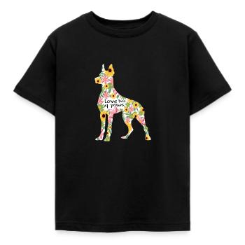 Dobermann Wachhund - Kinder T-Shirt - Schwarz - Vorne - AI Model Kid Female (0cm)