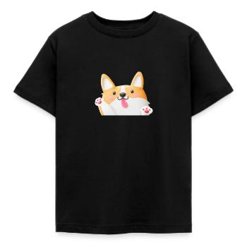 Süsser Corgi Hund - Kinder T-Shirt - Schwarz - Vorne - AI Model Kid Female (0cm)