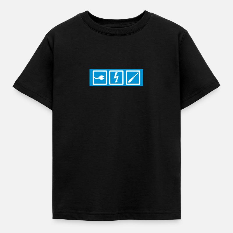 elektiriker, berufe, elektriker beruf, elektriker - Kinder T-Shirt - Schwarz