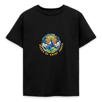 Roads of saint james vitrail - T-shirt Enfant - noir - Devant - AI Model Kid Female (0cm)