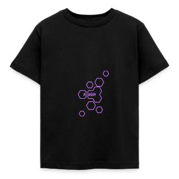 Name: Aiden - Kids' T-Shirt - black - Front - AI Model Kid Female (0cm)