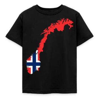 Flagge Norwegen - Kinder T-Shirt - Schwarz - Vorne - AI Model Kid Female (0cm)