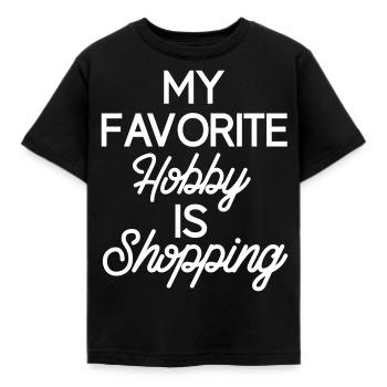 mon passe-temps préféré est le shopping - T-shirt Enfant - noir - Devant - AI Model Kid Female (0cm)