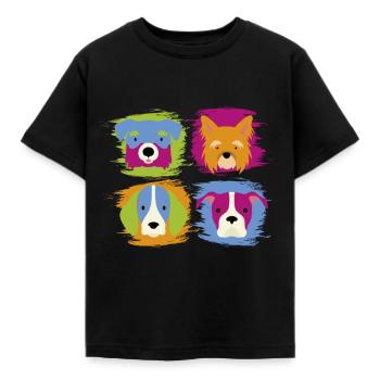 Hund und Hunde Tier - Kinder T-Shirt - Schwarz - Vorne - AI Model Kid Female (0cm)
