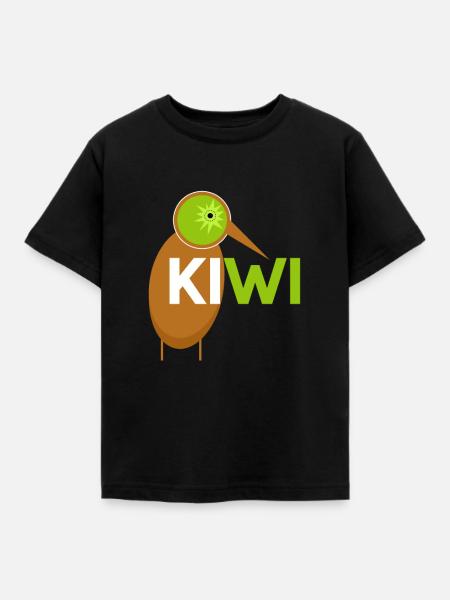 kiwi - Kinder T-Shirt - Schwarz