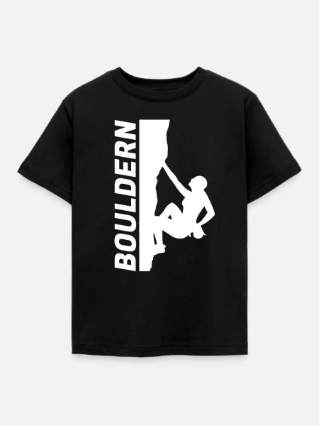 Bouldern Boulderer Klettern Kletterin - Kinder T-Shirt - Schwarz
