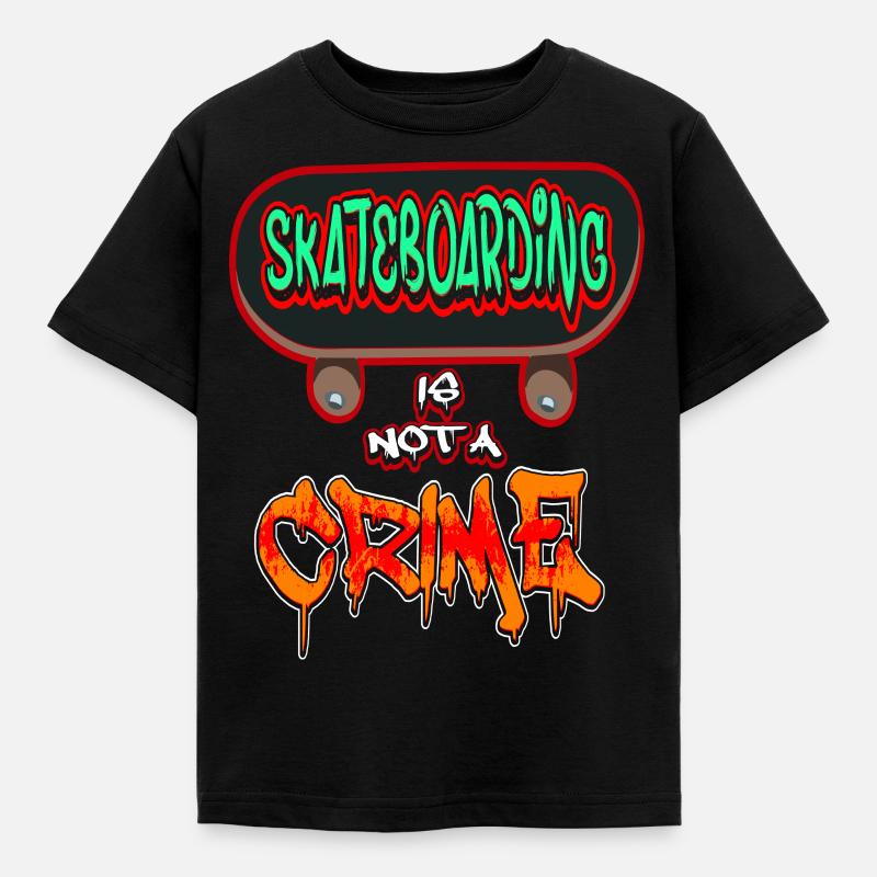 Skateboard - Kinder T-Shirt - Schwarz
