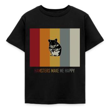 hamster - Kids' T-Shirt - black - Front - AI Model Kid Female (0cm)