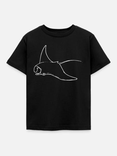 Rochen Manta - Kinder T-Shirt - Schwarz