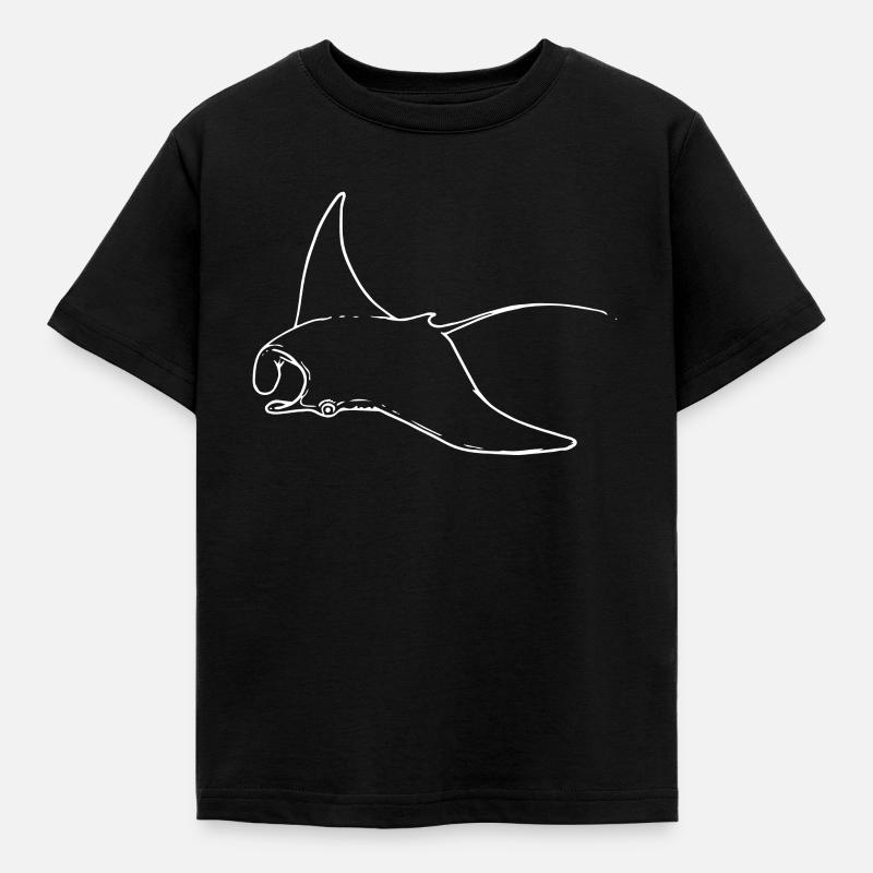 Rochen Manta - Kinder T-Shirt - Schwarz
