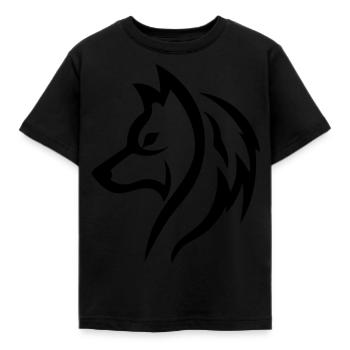 Wolf - Kinder T-Shirt - Schwarz - Vorne - AI Model Kid Female (0cm)