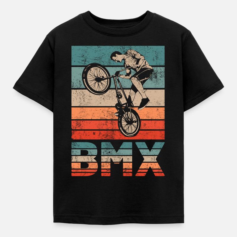 BMX Rétro rétro cyclistes idée cadeau - T-shirt Enfant - noir