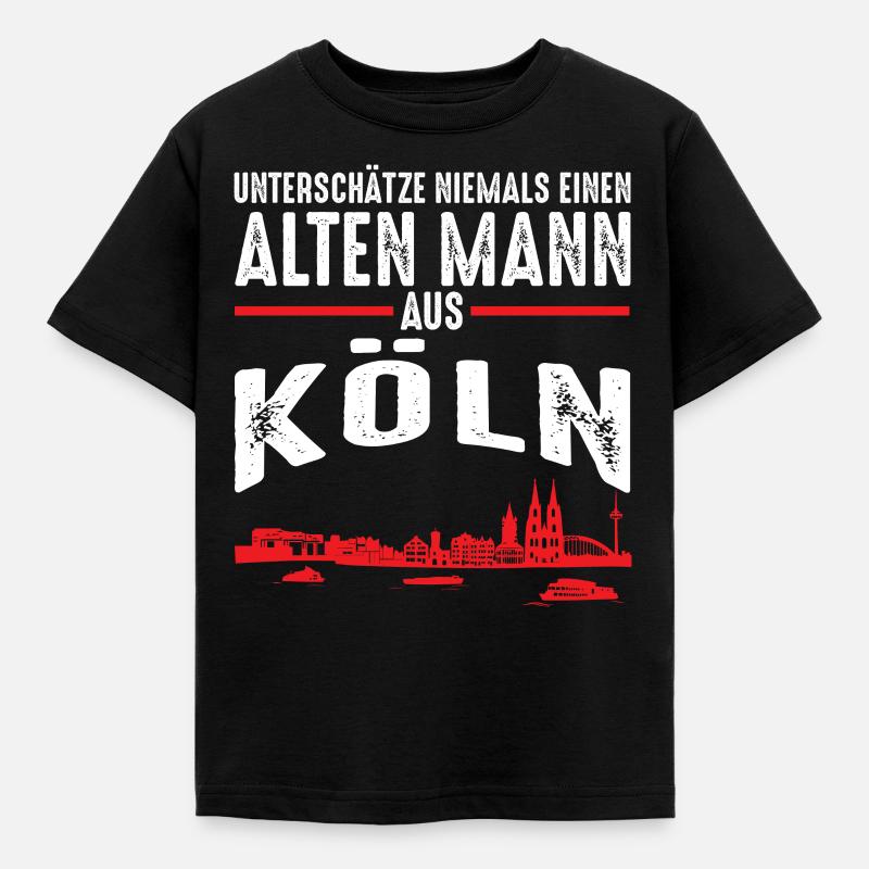 Köln Kölner lustiges alter Mann Geschenk - Kinder T-Shirt - Schwarz