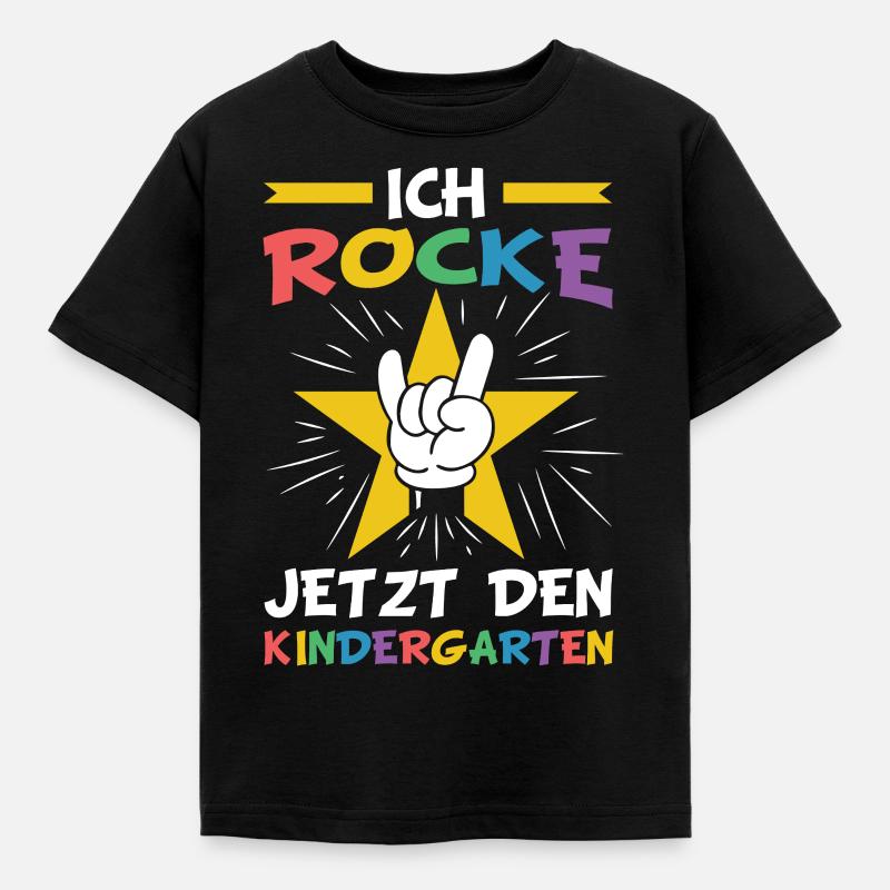Kindergarten | Ich rocke jetzt den Kindergarten - Kinder T-Shirt - Schwarz