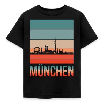 München - Kinder T-Shirt - Schwarz - Vorne - AI Model Kid Female (0cm)