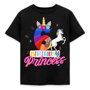 6. Geburtstag Mädchen - Kinder T-Shirt - Schwarz - Vorne - AI Model Kid Female (0cm)
