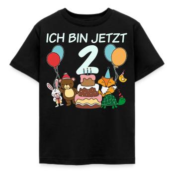 2 Geburtstag | 2. Geburtstag Kindergeburtstag - Kinder T-Shirt - Schwarz - Vorne - AI Model Kid Female (0cm)