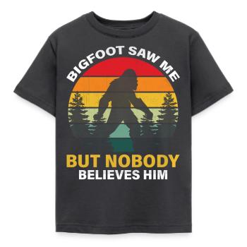 Bigfoot m’a vu mais personne ne le croit - T-shirt Enfant - charbon - Devant - AI Model Kid Female (0cm)