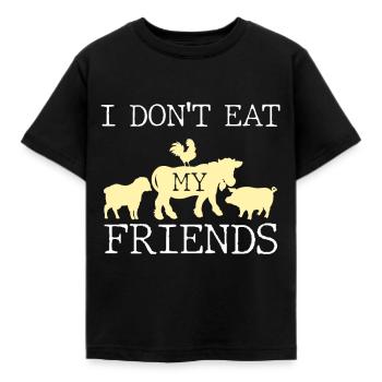 Vegetarisch - Ich esse nicht meine Freunde - Kinder T-Shirt - Schwarz - Vorne - AI Model Kid Female (0cm)