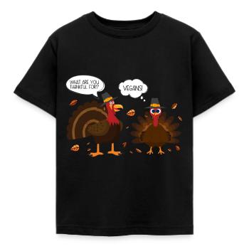 Jeu de mots sur les blagues végétaliennes de Thanksgiving - T-shirt Enfant - noir - Devant - AI Model Kid Female (0cm)