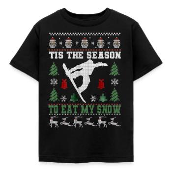 Snowboard Weihnachtsoutfit für den Winterurlaub - Kinder T-Shirt - Schwarz - Vorne - AI Model Kid Female (0cm)