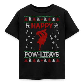 Snowboard Weihnachtsoutfit für den Winterurlaub - Kinder T-Shirt - Schwarz - Vorne - AI Model Kid Female (0cm)