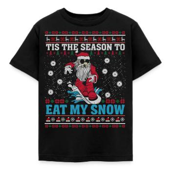 Snowboard Weihnachtsoutfit für den Winterurlaub - Kinder T-Shirt - Schwarz - Vorne - AI Model Kid Female (0cm)