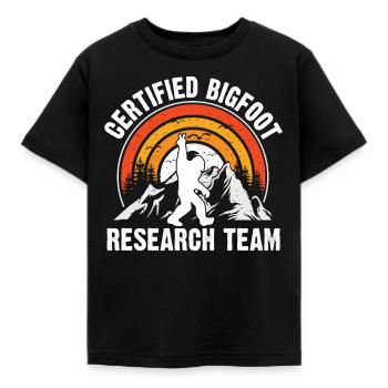 Sasquatch Bigfoot Forschungsteam - Kinder T-Shirt - Schwarz - Vorne - AI Model Kid Female (0cm)