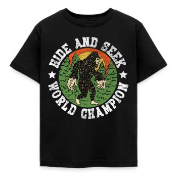 Sasquatch Bigfoot Forschungsteam - Kinder T-Shirt - Schwarz - Vorne - AI Model Kid Female (0cm)