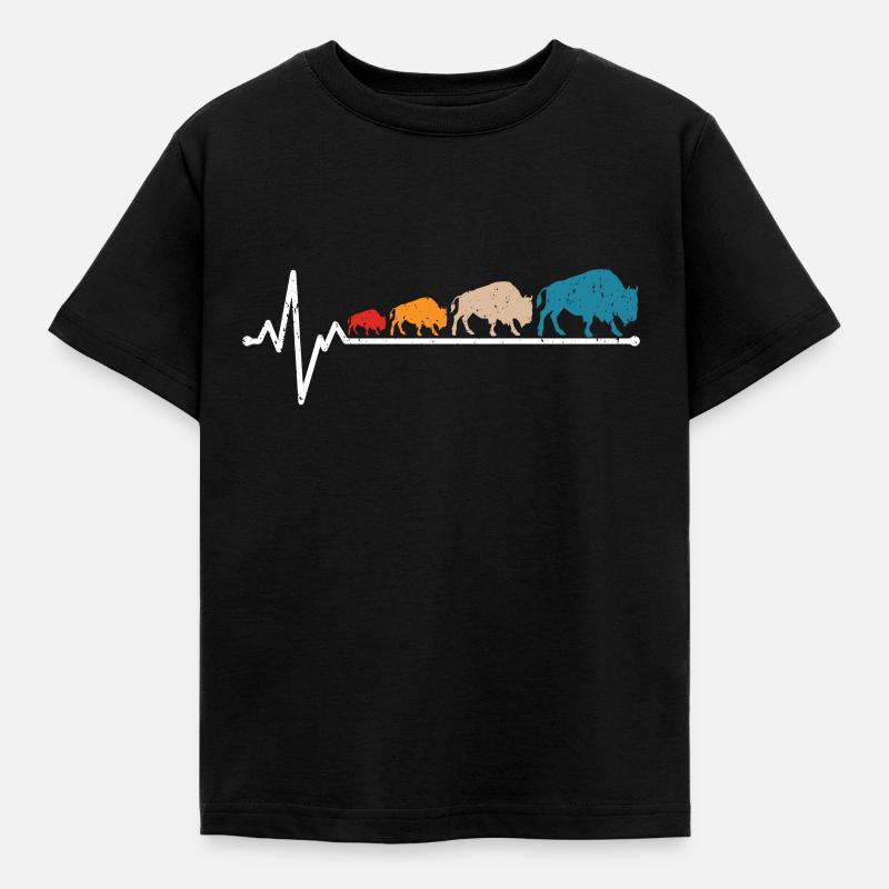 Bison - Kinder T-Shirt - Schwarz