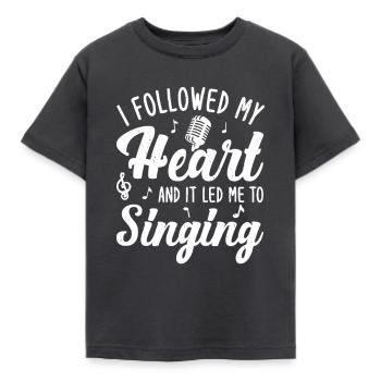Sing - Kids' T-Shirt - dark grey - Front - AI Model Kid Female (0cm)