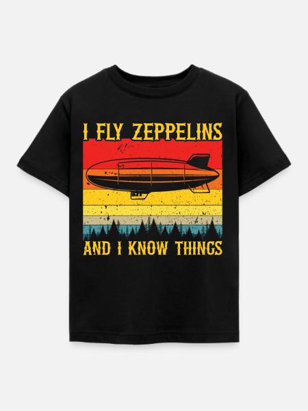 Zeppelin - Kinder T-Shirt - Schwarz