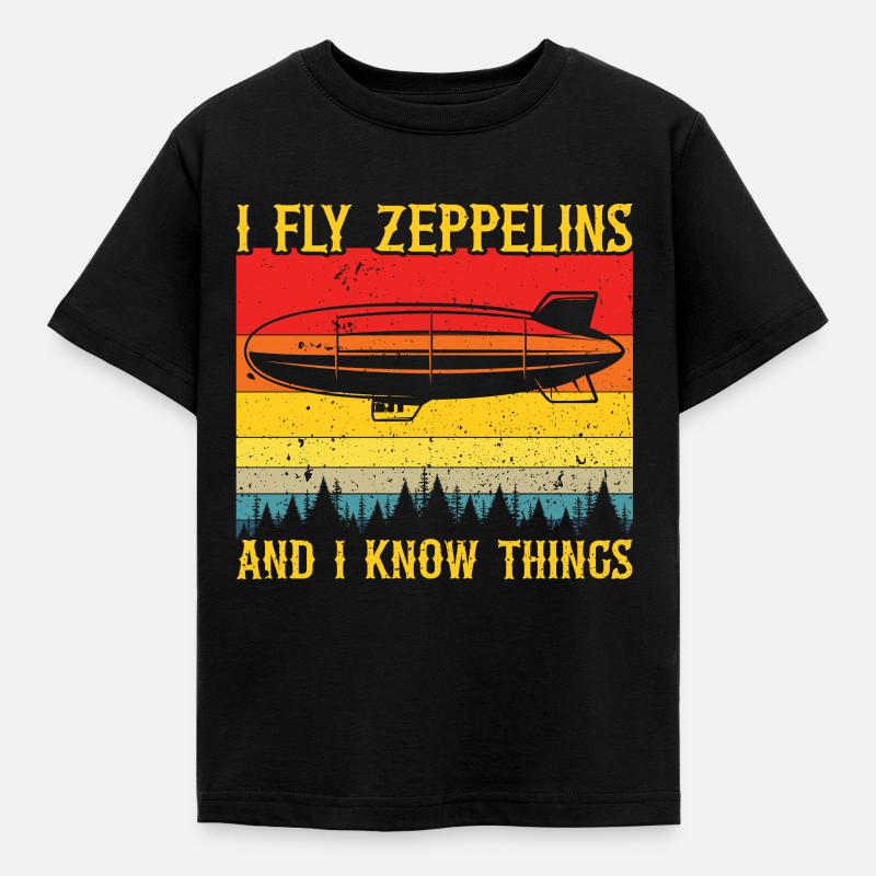 Zeppelin - Kinder T-Shirt - Schwarz