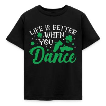 Irish Dance - Kids' T-Shirt - black - Front - AI Model Kid Female (0cm)
